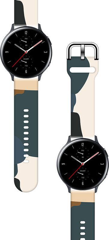 Rrip ore HurTel Strap Moro për Samsung Galaxy Watch 42mm, silikoni, dizajn camo