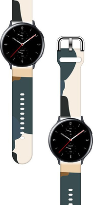 Rrip ore HurTel Strap Moro për Samsung Galaxy Watch 42mm, silikoni, dizajn camo