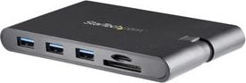 Adaptues multiport USB C StarTech.com, HDMI 4K VGA 1080p, 3x USB 3.0, PD 100W, gri