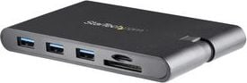 Adaptues multiport USB C StarTech.com, HDMI 4K VGA 1080p, 3x USB 3.0, PD 100W, gri