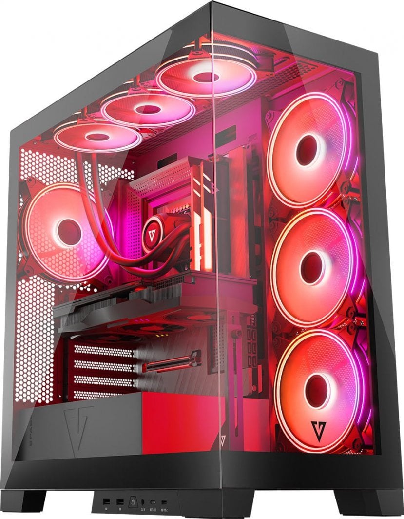 Kuti kompjuteri Modecom Volcano Space Apex ARGB, ATX, 4 ventilatorë 140mm, e zezë
