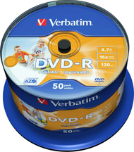 Disqe DVD-R Verbatim (43533), 4.7GB, 16x, 50 copë
