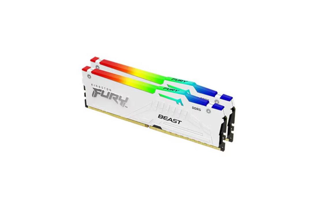 RAM desktop Kingston FURY Beast EXPO RGB, 64GB DDR5 5600MHz, CL36, e bardhë