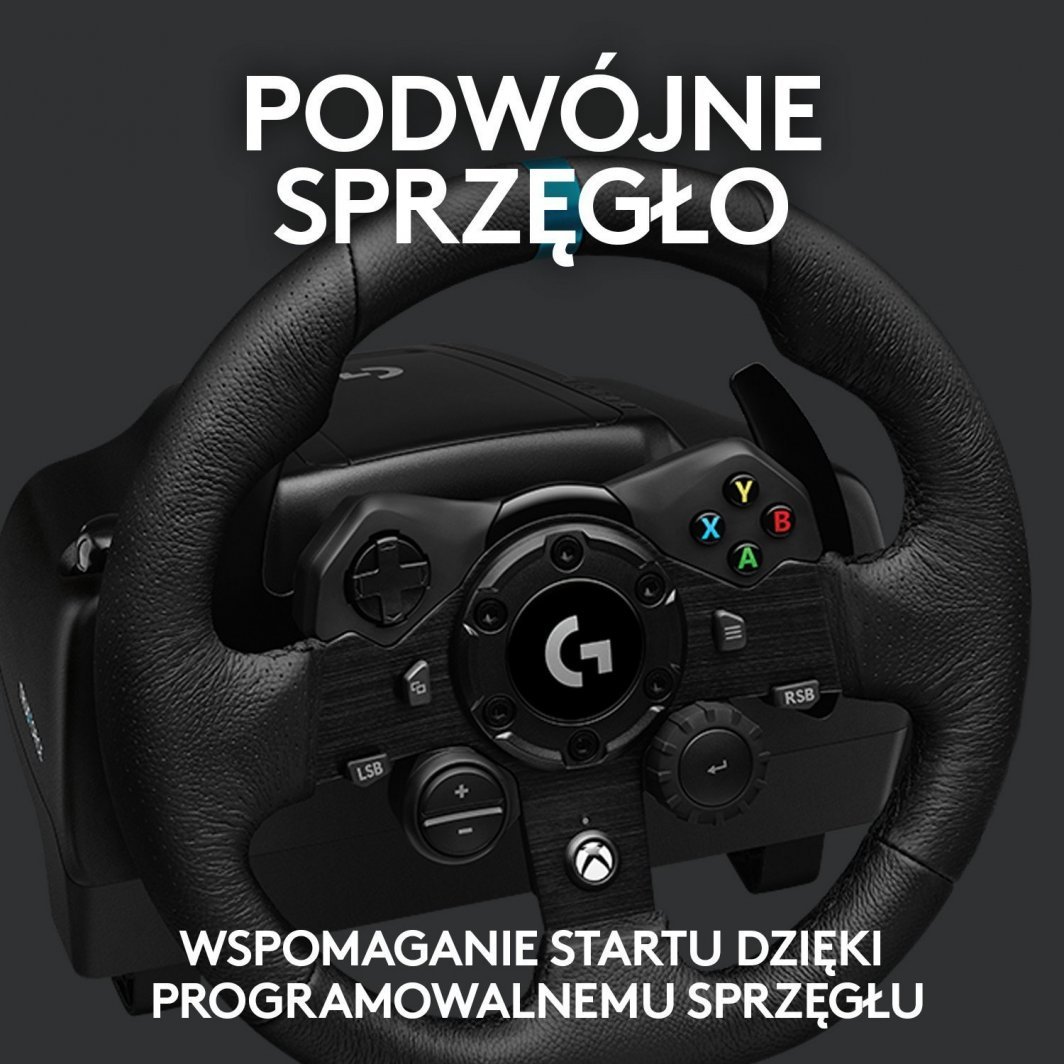 Set vozitjeje (timon, ndërrues shpejtësish dhe pedale) Logitech G923 për Xbox Series X / S / One / PC, i zi