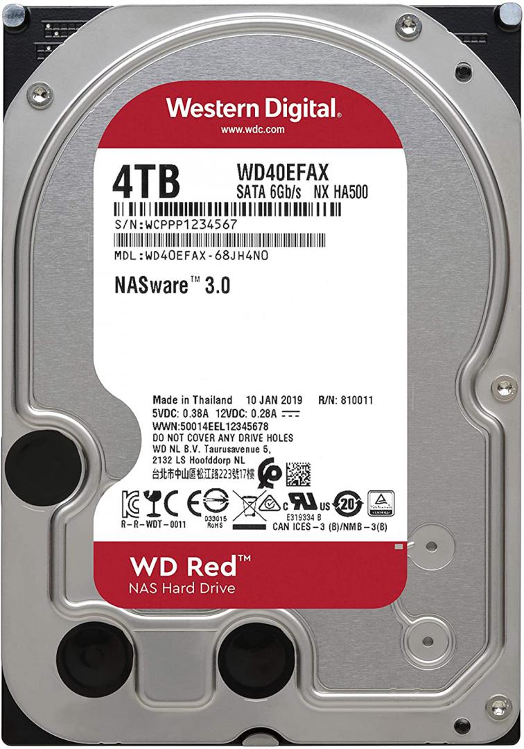 Hard disk Western Digital Red WD40EFAX, 4TB, 3.5", i kuq