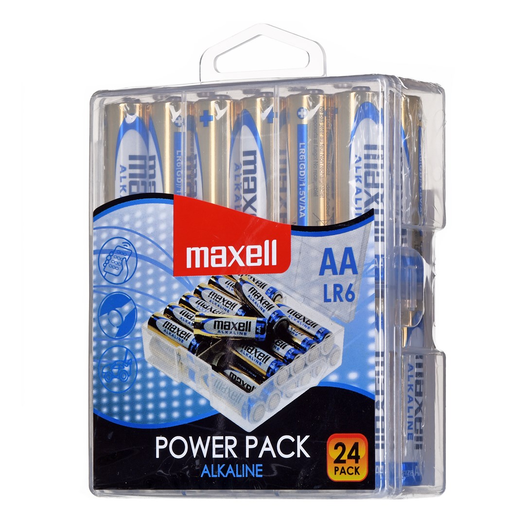 Bateri alkaline Maxell AA R6, paketim 24 copë