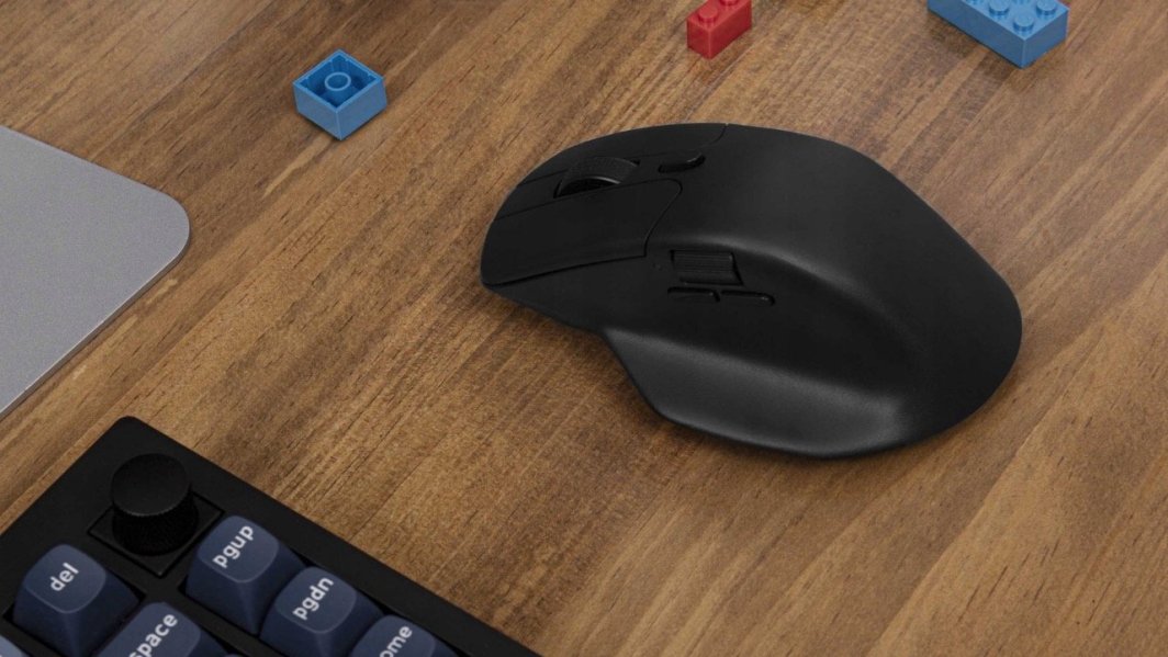 Maus gaming Keychron M6 4K, ergonomik, pa kabllo USB C Bluetooth, i zi