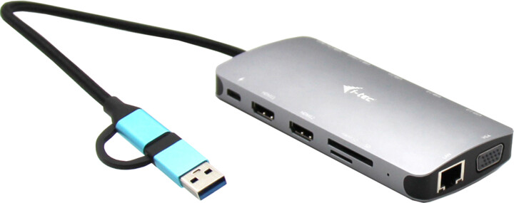 Stacion docking i-tec USB 3.0/USB-C/Thunderbolt 3, 3x Display, LAN, PD 100W