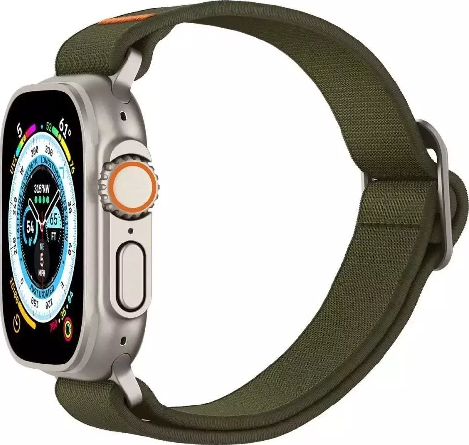 Rrip dore Spigen Fit Lite Ultra për Apple Watch 4 5 6 7 SE 8 Ultra 44 45 49mm, najlon, kaki