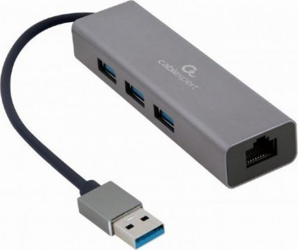 Adapter Gembird A-AMU3-LAN-01, USB 3.0, gri