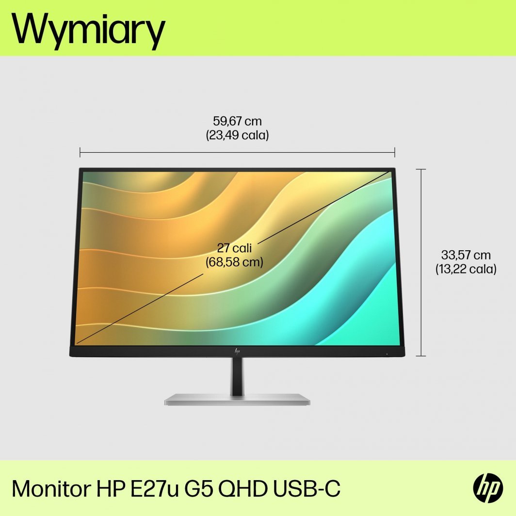 Monitor HP E27U G5, 27", 2560 x 1440 (WQHD), i zi