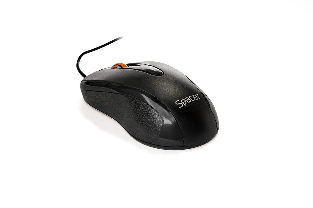 Set tastierë dhe maus Spacer SPDS-S6201, me kabllo USB, madhësi e plotë, i zi