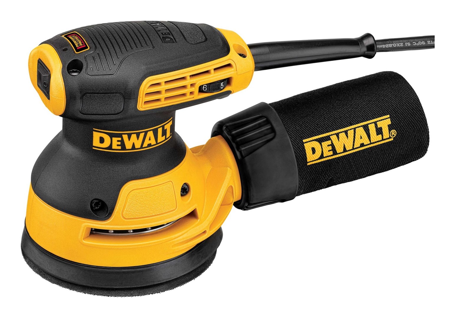 Lëmues orbital Dewalt DWE6423, 280W, 125mm, i verdhë