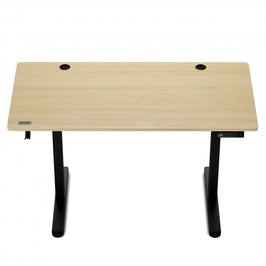 Tavolinë elektrike SENSE7 Nojo, 120cm x 60cm, e zezë/ druri e hapur