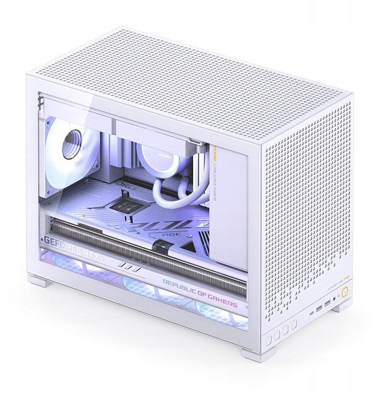 Kuti kompjuteri Jonsbo D32 Pro, Micro ATX Mini ITX, xham i temperuar, e bardhë