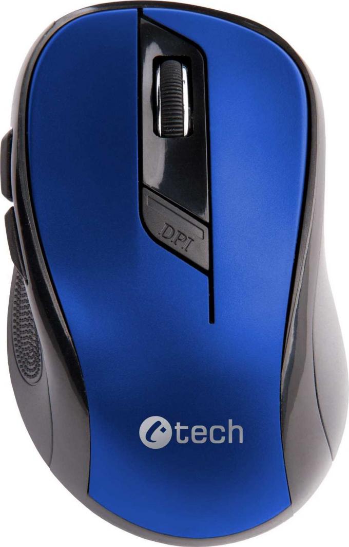 Maus C-Tech WLM-02B, wireless, USB, i zi dhe i kaltërt