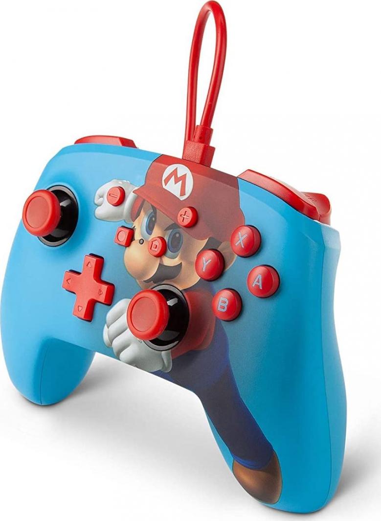 Kontroller PowerA Mario Punch, me kabllo, i kaltër