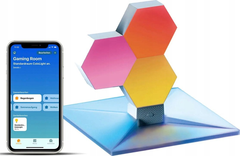 Drita dekorative LED Cololight Plus Starter Kit, 3 module, WiFi, shumëngjyrëshe