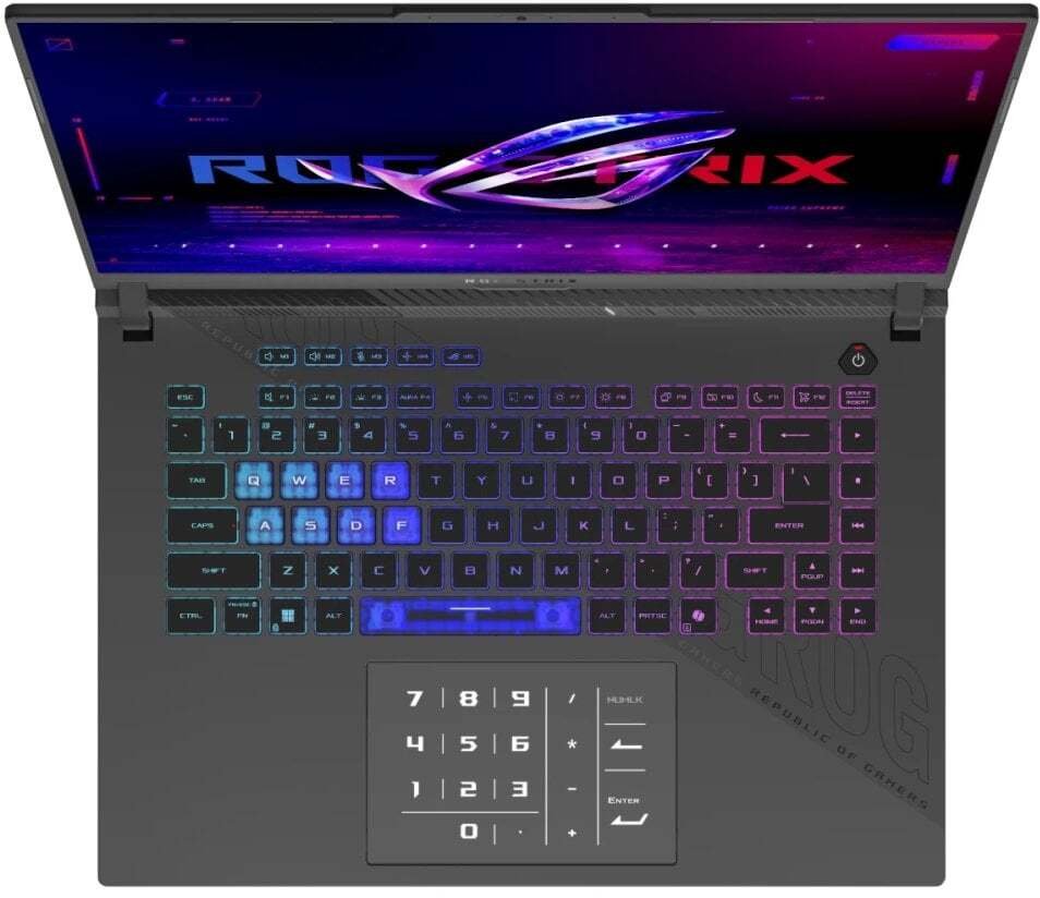 Laptop ASUS ROG Strix G16 G614, 16", AMD Ryzen 9 8940HX, 16GB RAM, 1TB SSD, NVIDIA GeForce RTX 5070 Ti, i hirtë errët 2