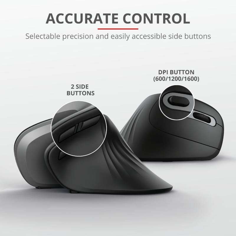 Maus wireless Trust Verro 23507, ergonomik vertikal, i zi