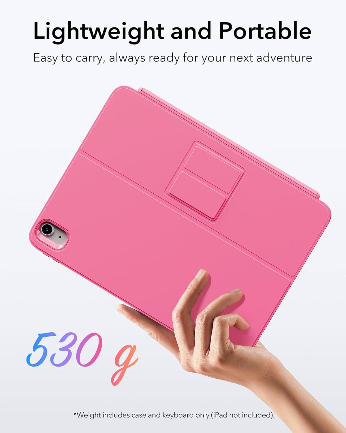 Mbrojtëse me tastierë ESR Flex për iPad (10th gen)/iPad (A16), rozë