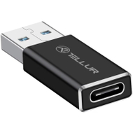 Adapter USB-A në USB-C Tellur, 3A, 480 Mbps, i zi