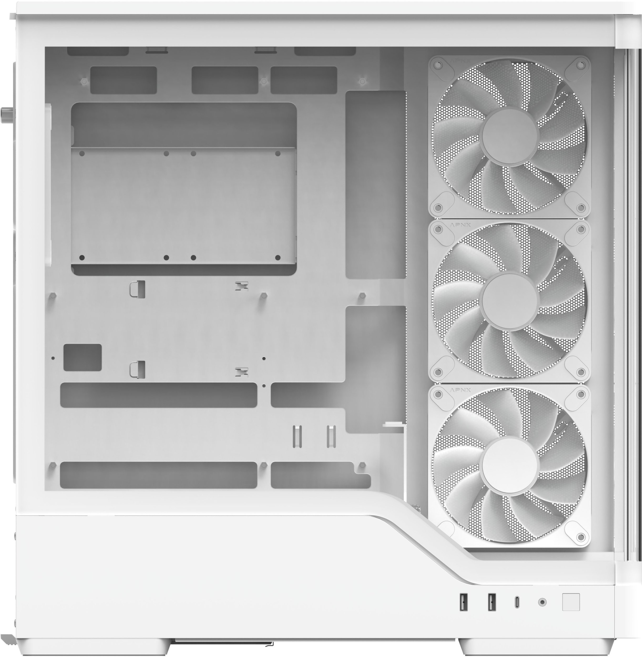 Kabinet kompjuteri Aerocool P500A Mid Tower, ATX, xham i kalitur, i bardhë