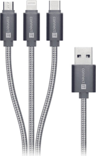 Kabllo Connect IT USB-A në Lightning, 1.2 m, gri (CI-1229) – për karikim dhe transferim të dhënash