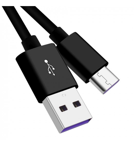 Kabllo karikimi PremiumCord USB A në USB C, 0.5m, 5A, e zezë