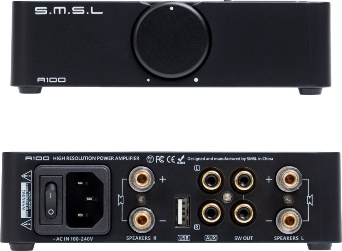 Amplifikator audio SMSL A100, Bluetooth 5.0, USB RCA, i zi