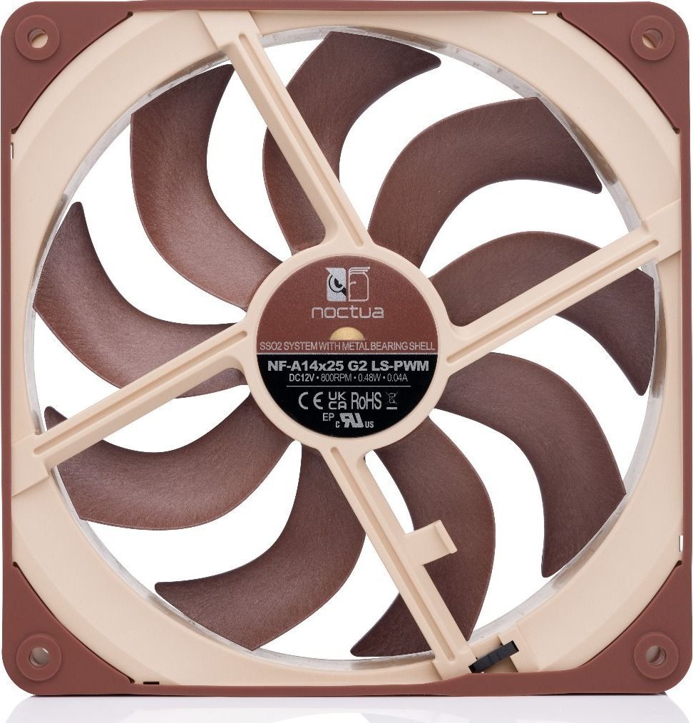 Ventilator PC Noctua NF-A14x25 G2 LS PWM, 140mm, i qetë, kafe