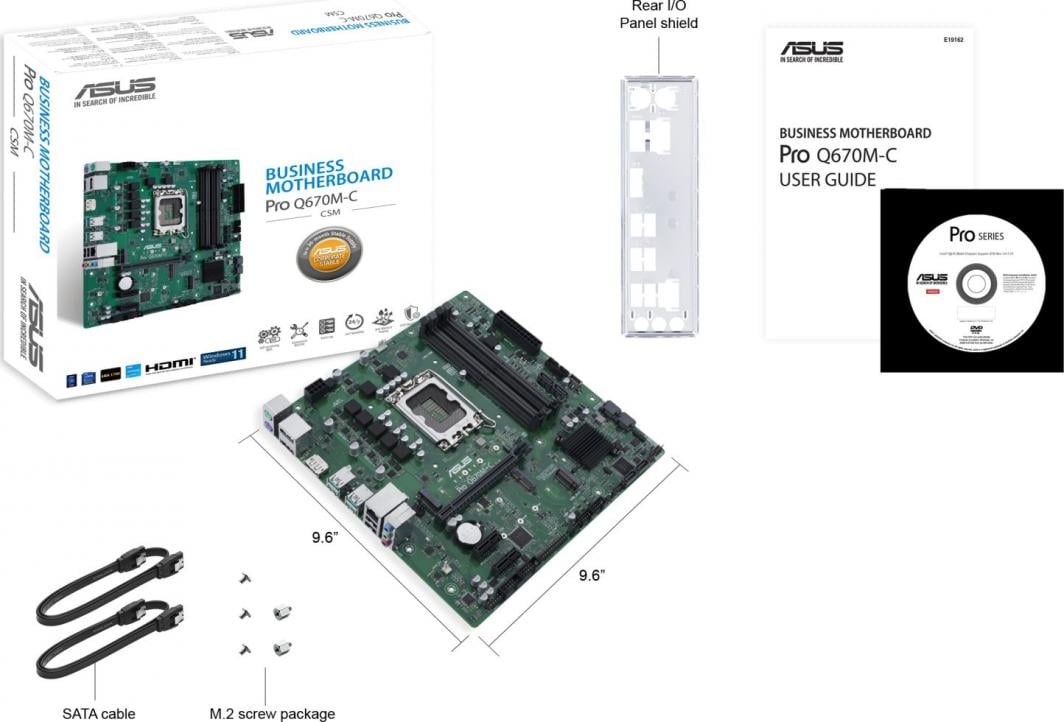 Pllakë amë Asus Pro Q670M-C-CSM, DDR5, PCIe 4.0, i zi