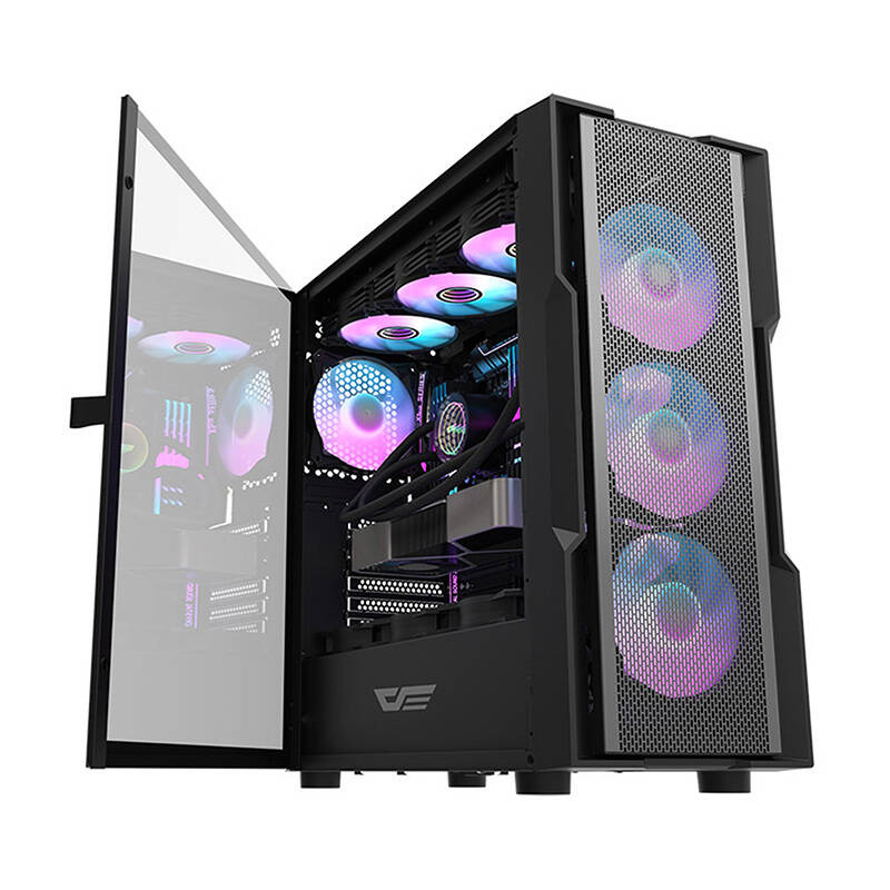 Kuti kompjuteri Darkflash DK431 Mesh, ATX, xham i temperuar, e zezë