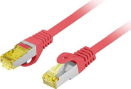 Мрежен кабел Lanberg Patchcord CAT.6A, S/FTP, 1m, црвен
