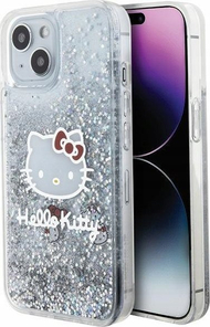 Kapak telefoni Hello Kitty për iPhone 15, glitter i lëngshëm, transparent, shumëngjyrësh