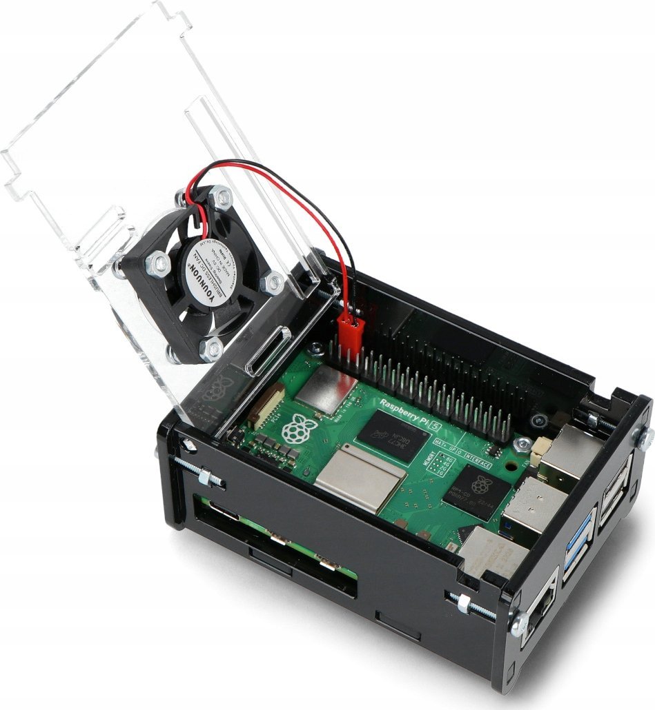 Заштитна кутија за Raspberry Pi 5, со ладилник, црна