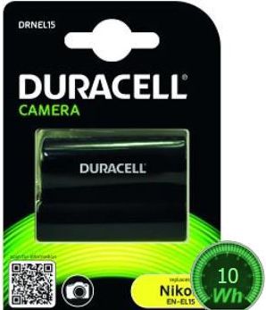 Bateri për kamerë Duracell DRNEL15, 7,4 V / 1,6 Ah, e zezë