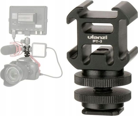 Mbajtëse mikrofoni për kamerë Ulanzi Led Light Sled Iso Shoe për kamera DSLR, e zezë