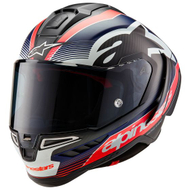 Целосна кацига Alpinestars Supertech S-R10 Team, за MotoGP, големина M, црна со неонско црвена и темно сина
