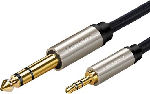 Kabllo audio Ugreen AV127, Jack 3.5mm në Jack 6.3mm, 3 m, e argjendtë