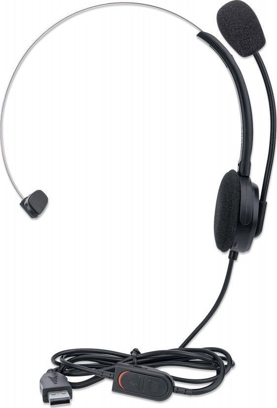 Kufje me mikrofon Manhattan, 20,000 Hz, 1.5 m, të zeza