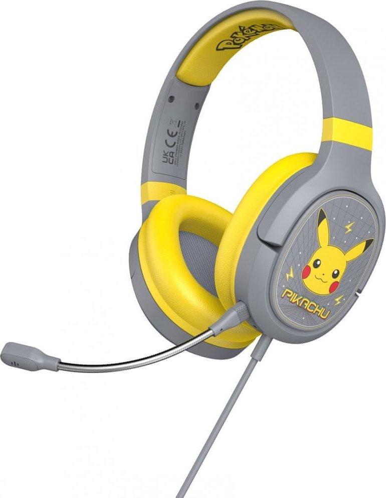 Kufje gaming me kabllo OTL Technologies Pokémon Pikachu PK0862 Pro G1, për PC dhe konzola, gri e verdhë