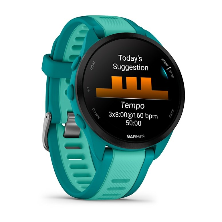 Orë sportive Garmin Forerunner 165 Music, GPS, 43mm, turquoise aqua
