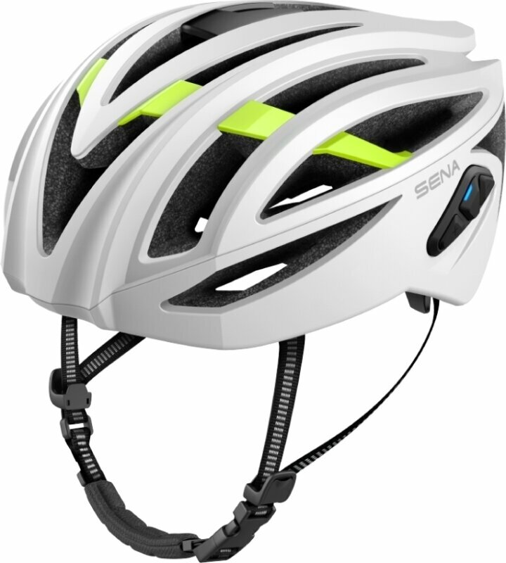 Helmetë inteligjente Sena R2, Bluetooth intercom, dritë LED, e bardhë