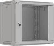 Kabinet muror Lanberg 19" 9U, 540x350 mm, derë me xham, gri