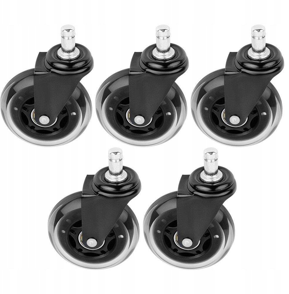 Set rrotash për karrige zyre General, 5 copë, gomë, lëvizje e qetë