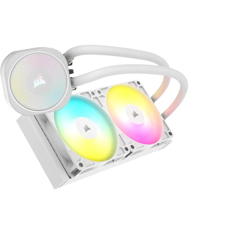 Ftohës uji për procesor CORSAIR NAUTILUS 240 RS ARGB, radiator 240 mm, ventilatorë RS120 ARGB, i bardhë