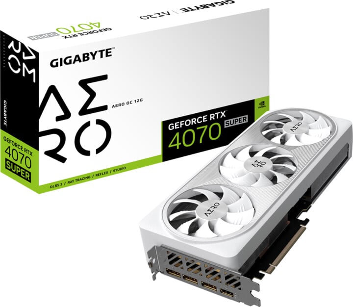 Kartelë grafike GIGABYTE GeForce RTX 4070 SUPER AERO OC 12G, 12GB GDDR6X
