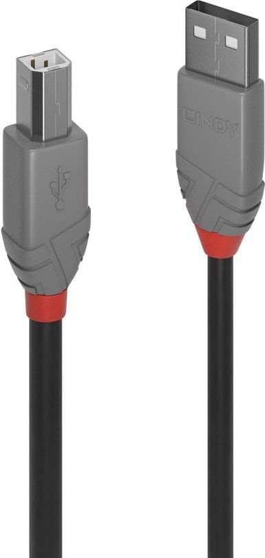 Kabllo Lindy USB-A - USB-B, 5m, e zezë