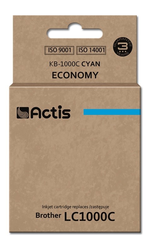 Ngjyrë për printer Actis KB-1000C (zëvendësim për Brother LC1000C/LC970C), 36 ml, e kaltër